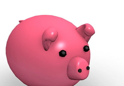 Pink Piggy Bank Cartoon | Animals