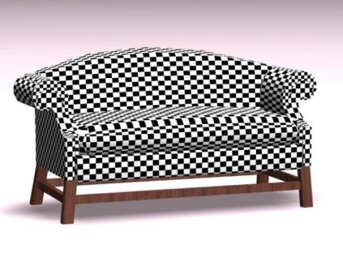 Furniture Plaid Settee Sofa