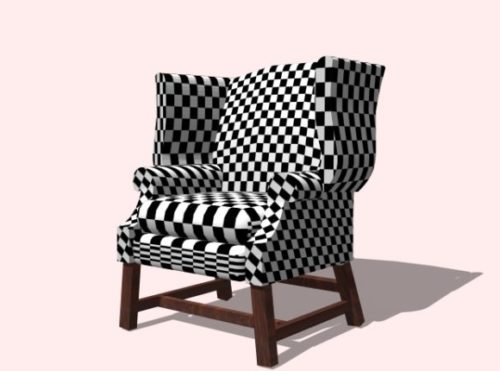 Furniture Plaid Wingback Chair