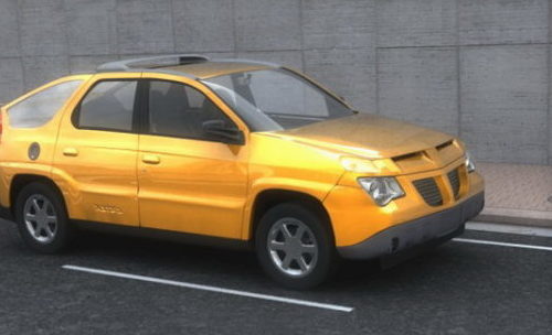 Yellow Pontiac Aztek Crossover