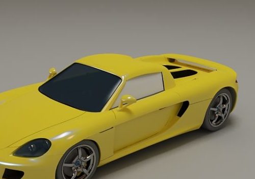 Porsche Carrera Gt Yellow Sport Car