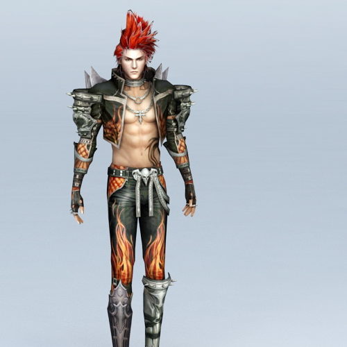 Punk Warrior Male Game Character
