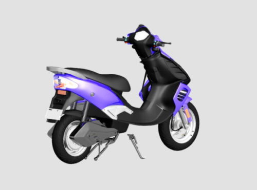 Purple Electric Moped Motorcycle