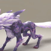 Purple Spirit Wolf Cartoon | Animals