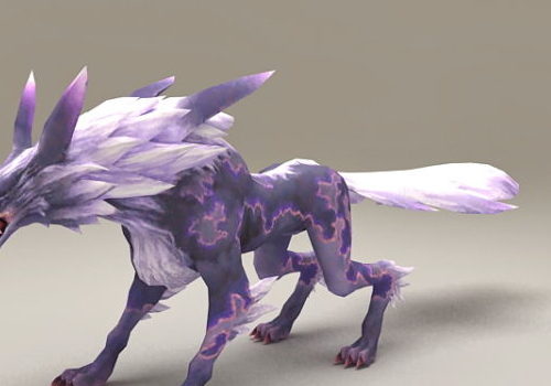 Purple Spirit Wolf Cartoon | Animals