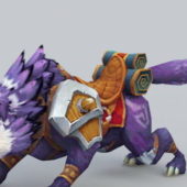 Purple Wolf Mount Game Character