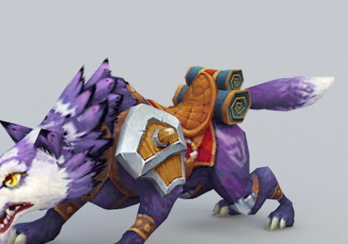 Purple Wolf Mount Game Character