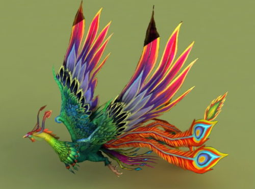 Animal Rainbow Phoenix Rigged