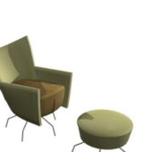 Reclining Chair And Round Ottoman | Furniture