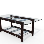 Rectangle Glass Coffee Table Steel Frame Furniture