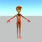 Red Boy Cartoon Character