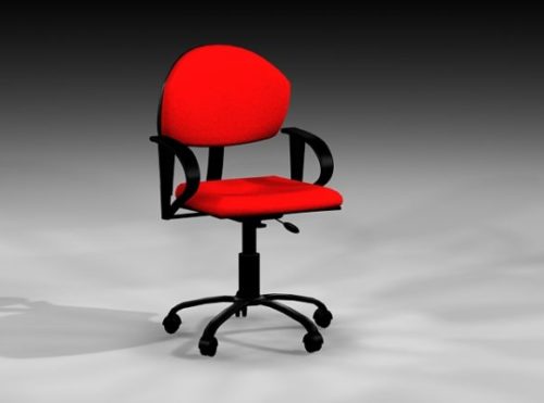 Red Color Desk Wheel Chair