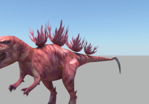 Red Dinosaur Monster Character