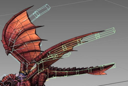 Western Red Dragon Animated Rigged Free 3D Model - .Max - 123Free3DModels