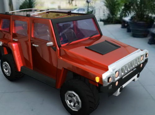 Red Hummer Car