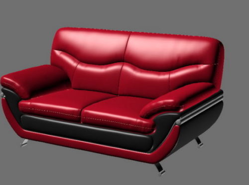 Home Red Leather Loveseat Furniture