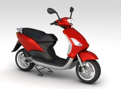 Red Moped Scooter