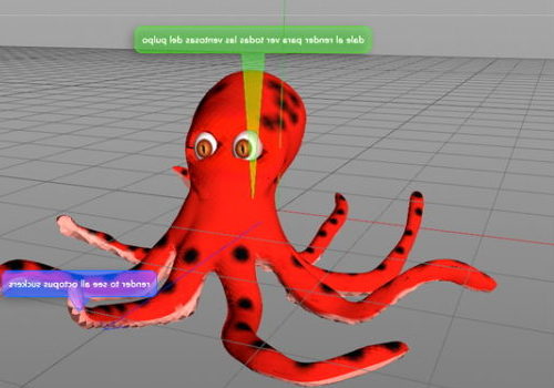 Octopus Cartoon Character Free 3D Model - .C4d - 123Free3DModels