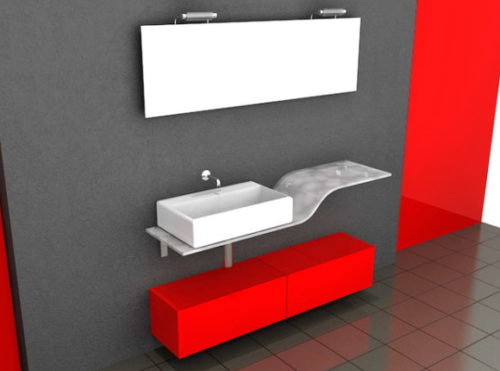Red Black Design Bathroom Furniture