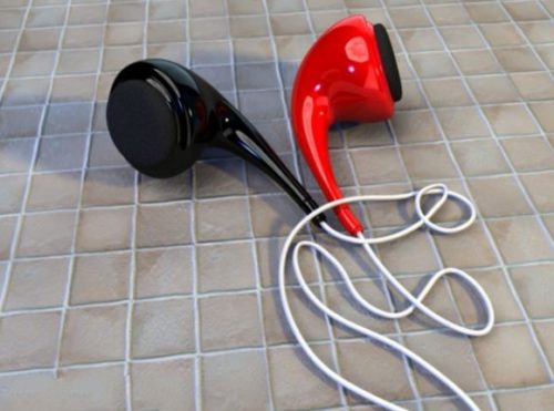 Phone Red Black Earbuds