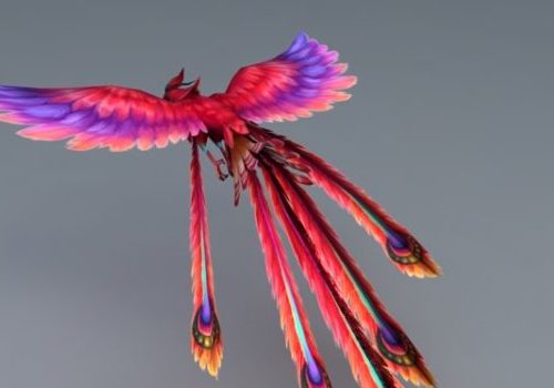 Red Purple Phoenix Character