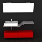 Modern Red Black Color Bathroom Vanity
