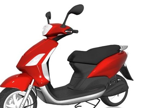Red And Black Moped Bike