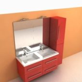 Warm Color Bathroom Vanity Cabinets