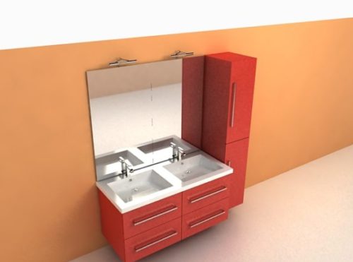 Warm Color Bathroom Vanity Cabinets