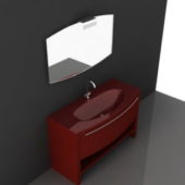 Red Wood Bathroom Vanity Furniture