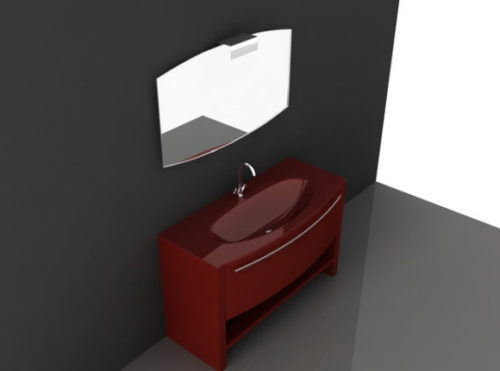 Red Wood Bathroom Vanity Furniture