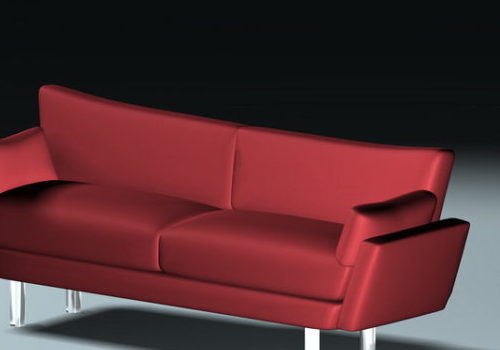Couch Loveseat Red Fabric
