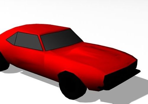 Red Coupe Lowpoly Car
