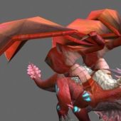 Red Fire Skeleton Dragon