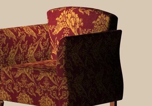 Red Fabric Sofa Chair Furniture