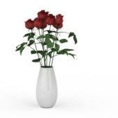 Indoor Red Roses In Vase