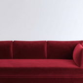 Three Seater Couch Red Velvet | Furniture