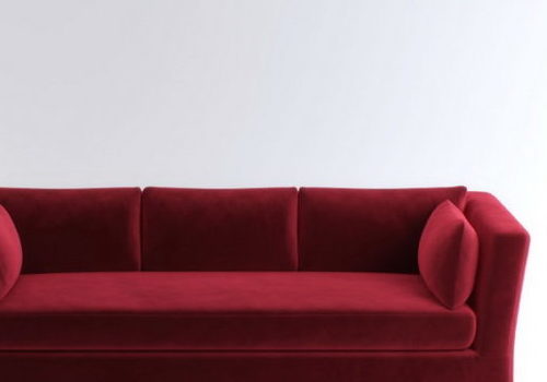 Three Seater Couch Red Velvet | Furniture