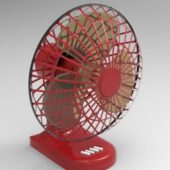 Red Table Fan