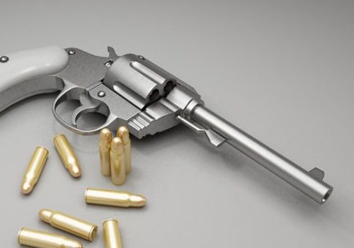 Revolver Gun With Bullets