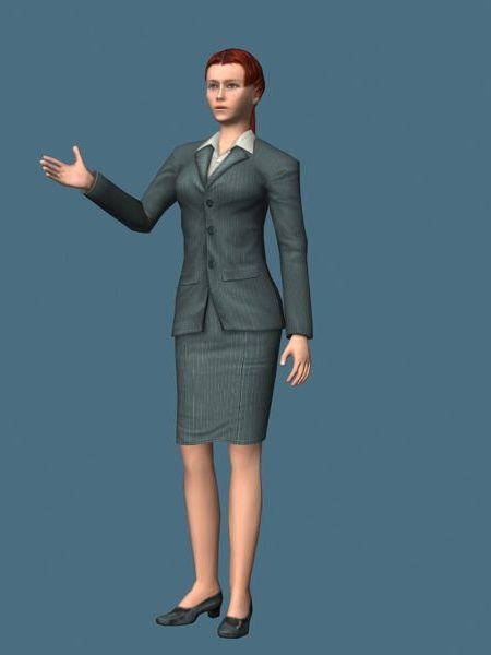 Rigged Business Woman In Suit Dress | Characters