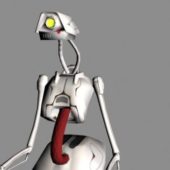 Rigged Little White Robot Characters