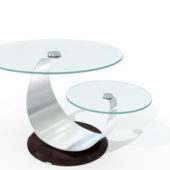 Round Glass Coffee Table Inox Leg Furniture