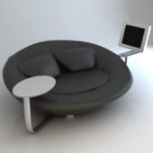 Round Black Lounge Chair Furniture