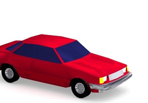 Ruby Red Lowpoly Car
