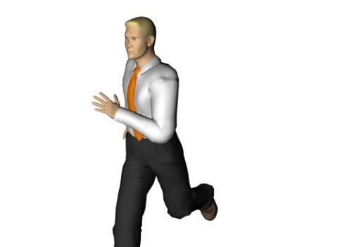 Running Business Man Character Characters
