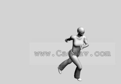 Running Woman Low Poly Character