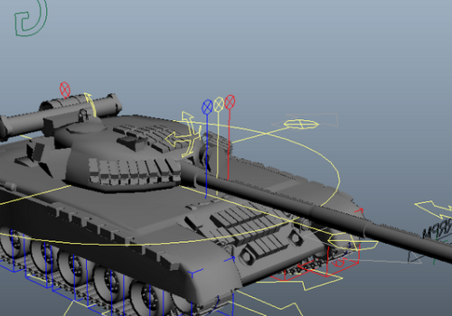 Military Russian T80 Tank Rigged