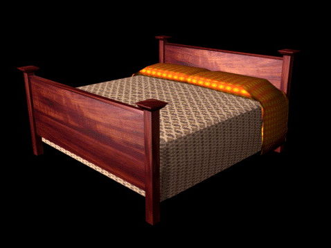Rustic Wood Double Bed