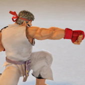 Ryu Street Fighter Character Animated Rigged